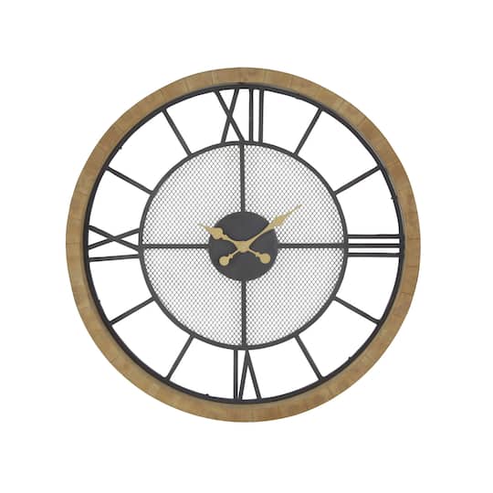 40" White Wood Vintage Wall Clock